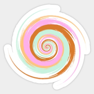 Colorful swirl - pink and brown color Sticker